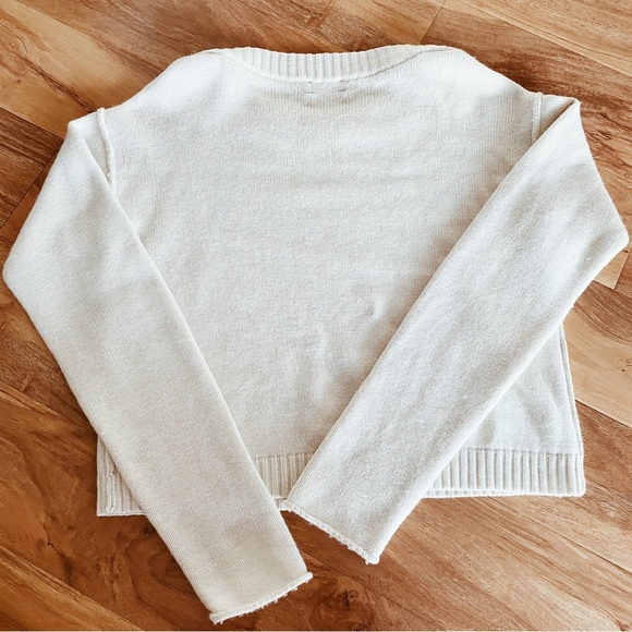 True Religion Cream Ivory Pullover Sweater Chain Neck Knitted Cozy Outerwear S - Picture 5 of 6